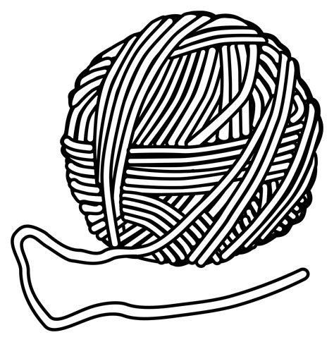 yarn clip|yarn black and white clip art.